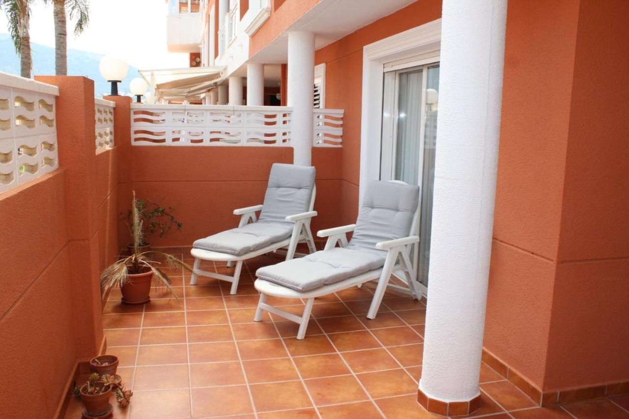 Apto. con gran terraza y acceso directo a piscina. Dénia Esterno foto